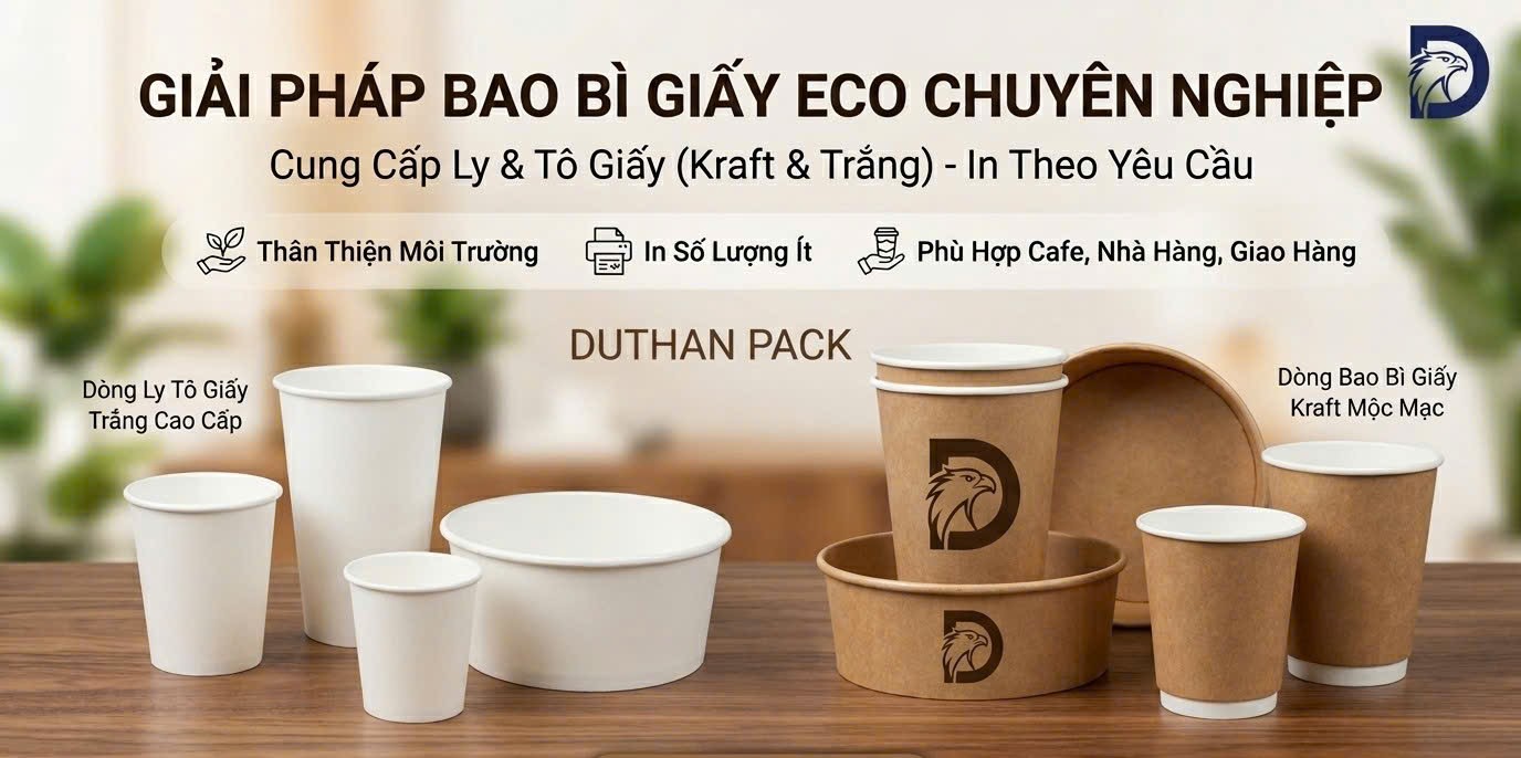  Chuyên Ly & Tô Giấy Kraft – In Logo Số Lượng Ít