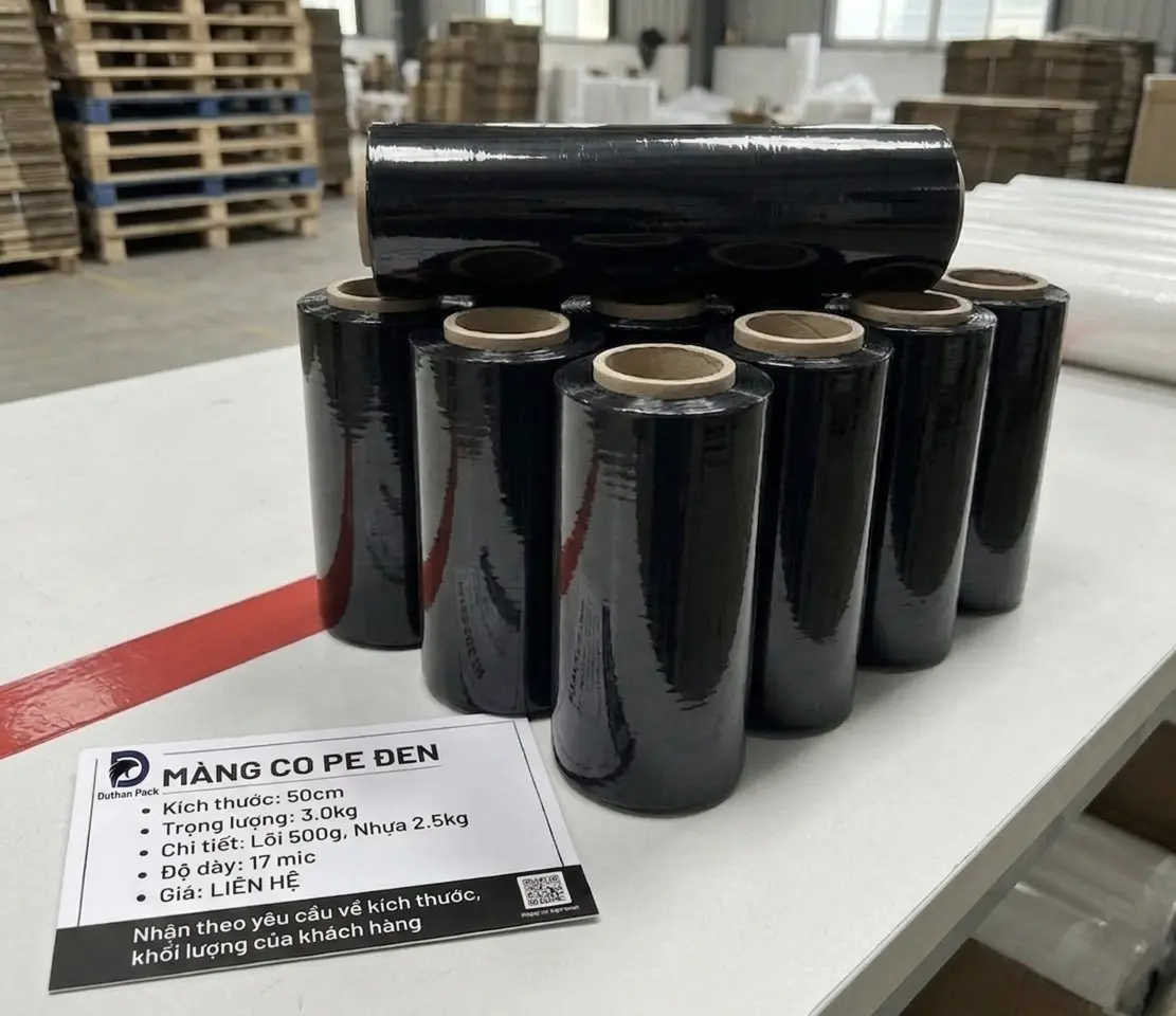 Màng Co PE Màu Đen 17mic x 50cm